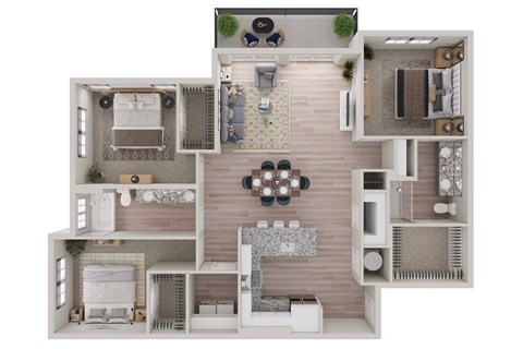 a floor plan of a house with a bedroom and a living room at Livano Avondale, Avondale, AZ 85323